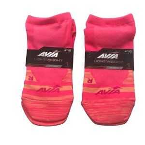 2 Pack Avia Women's Lightweight No Show Microfiber Pink/Yellow Socks Sz 4-10 New